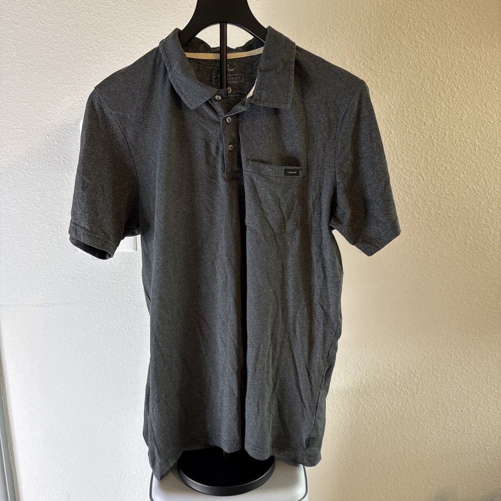 Ripcurl Men's Polo Shirt Collared Short Sleeve Gray Size M